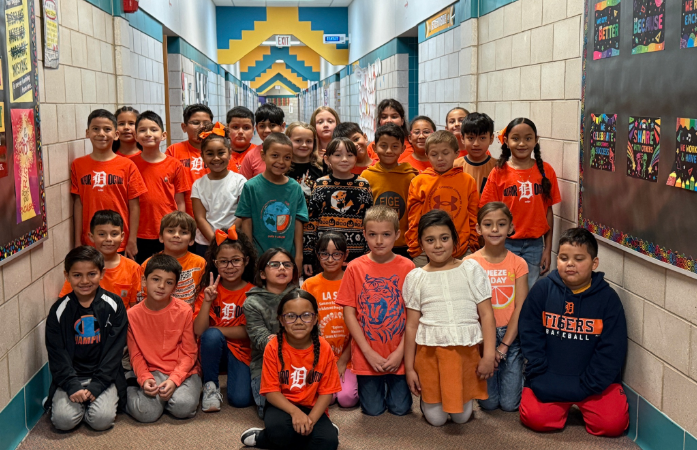  students wearing orange